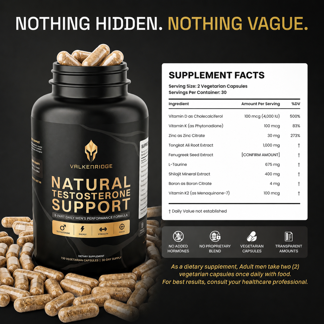 Valkenridge® Natural Testosterone Support