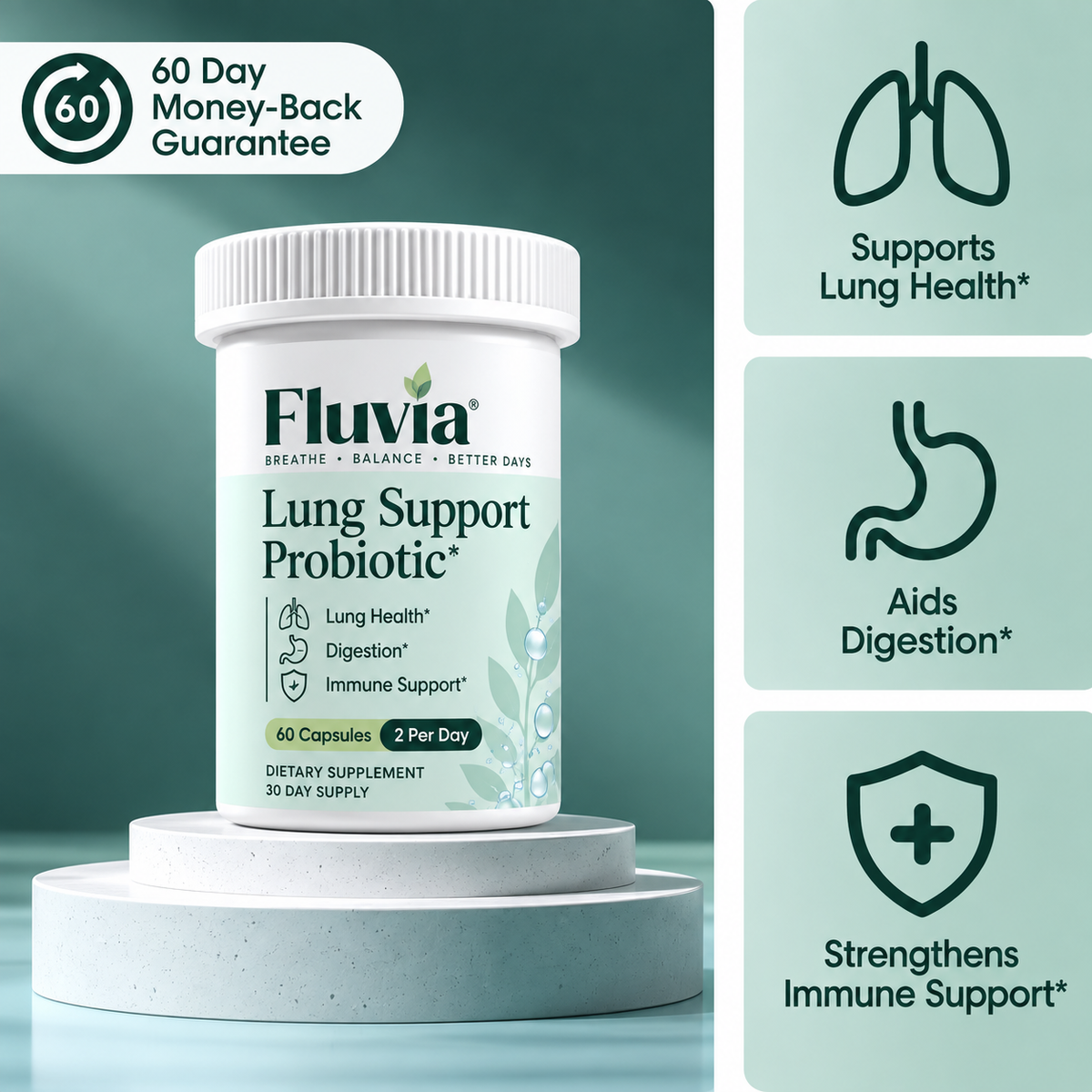 Fluvia® Lung Support Probiotic Supplement