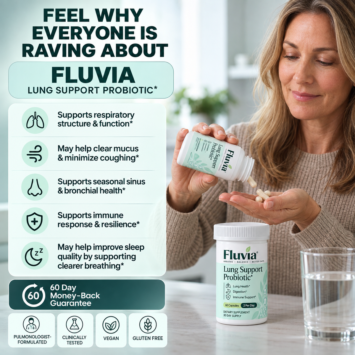 Fluvia® Lung Support Probiotic Supplement